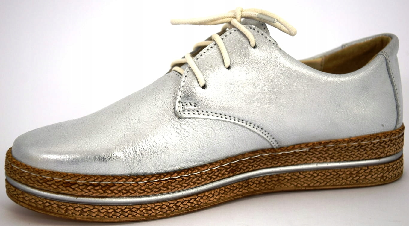 PÓŁBUTY DAMSKIE WIĄZANE WYGODNE PŁASKIE 380 R.40 Marka Helios