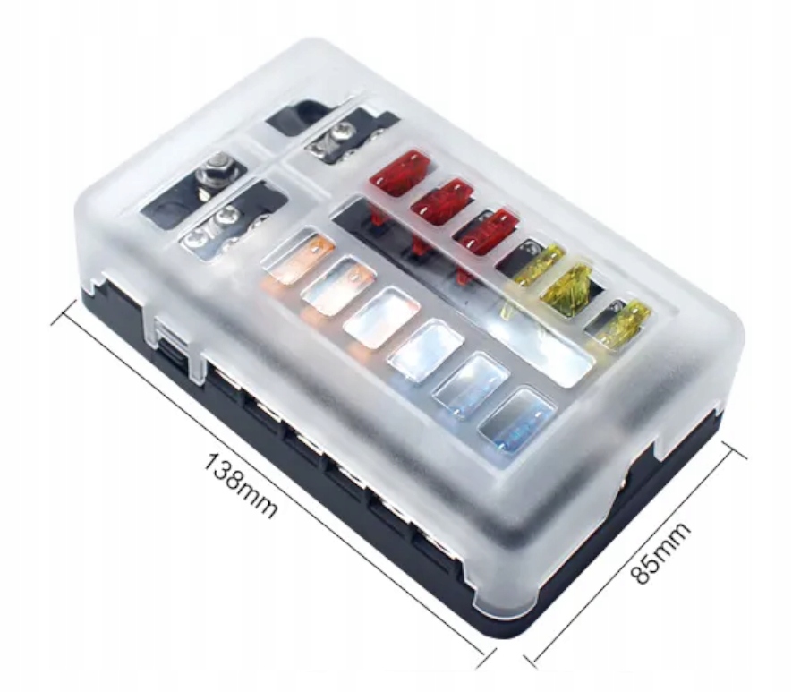 Skrzynka gniazdo obudowa bezpieczników FB-12 z LED (AF-BEZ4015-12) Typ samochodu 4x4/SUV Autobusy Niezdefiniowany Samochody ciężarowe Samochody dostawcze Samochody kempingowe Samochody osobowe
