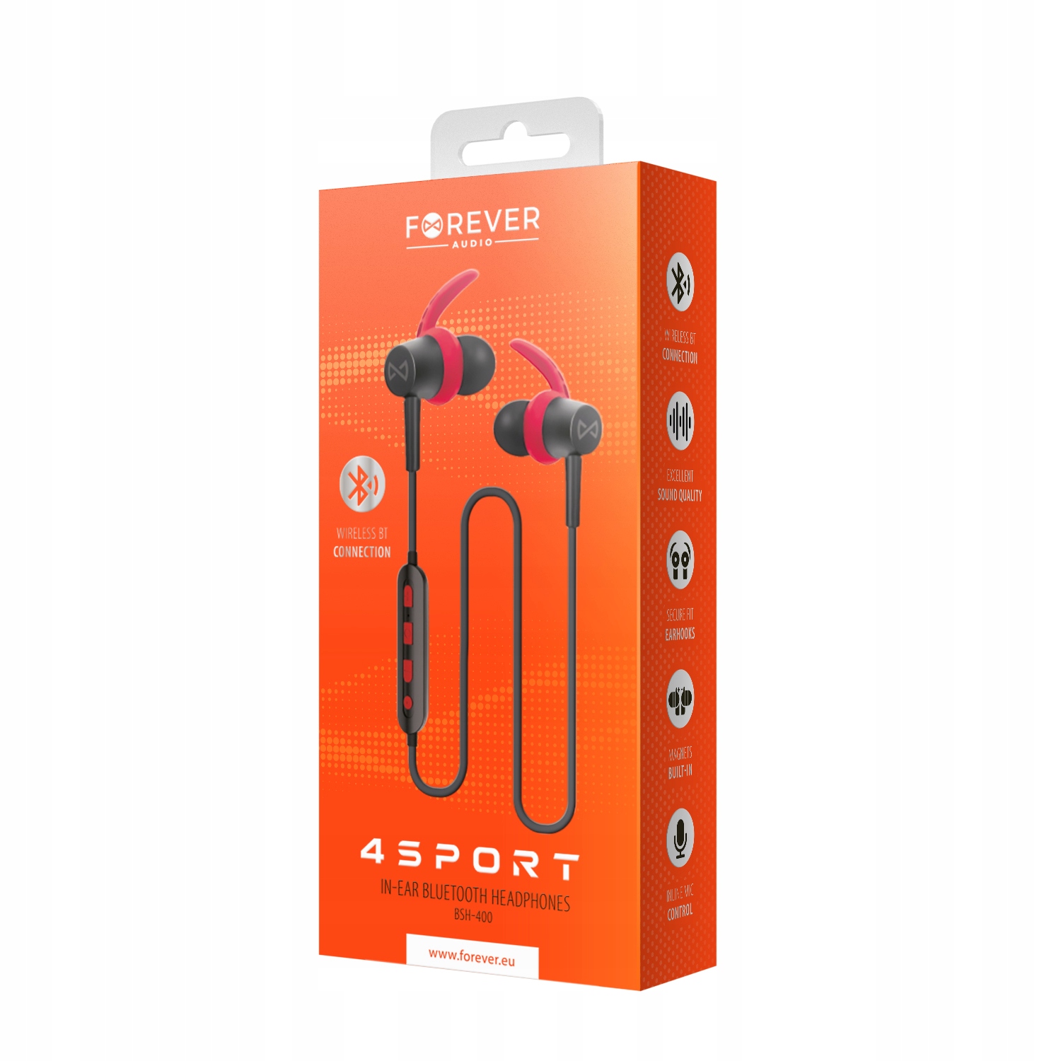 

Słuchawki Bluetooth Forever 4Sport BSH-400 czerwo