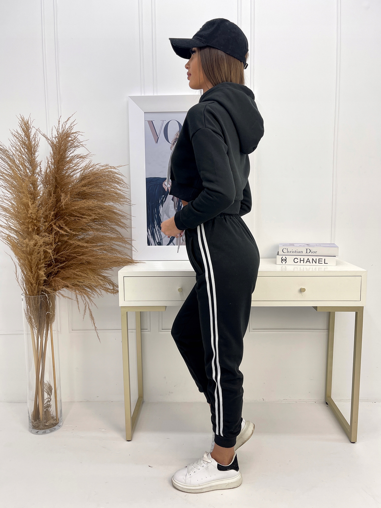 C67 r. S MODNY DAMSKI KOMPLET DRESOWY Rękaw długi rękaw