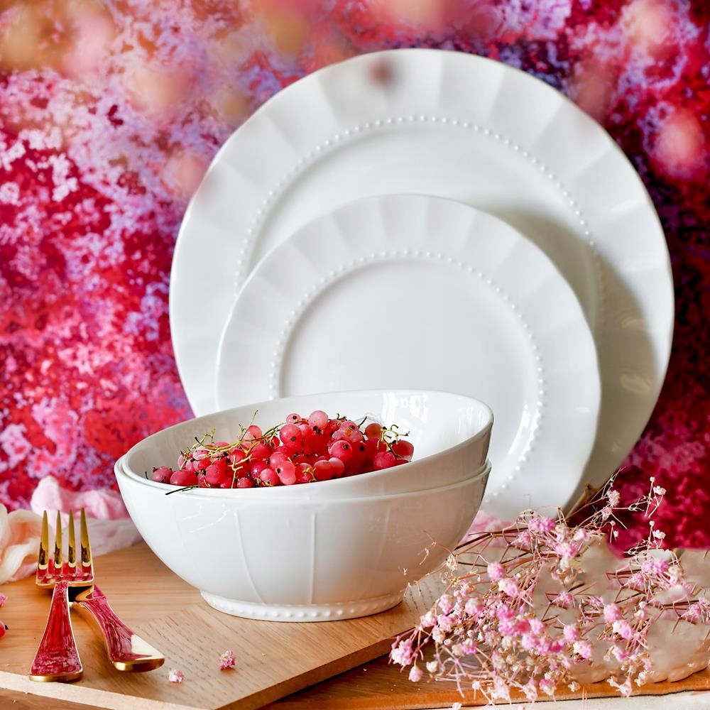 Villa Italia Obedový servis Komplet porcelánových tanierov pre 6 osôb Mattin