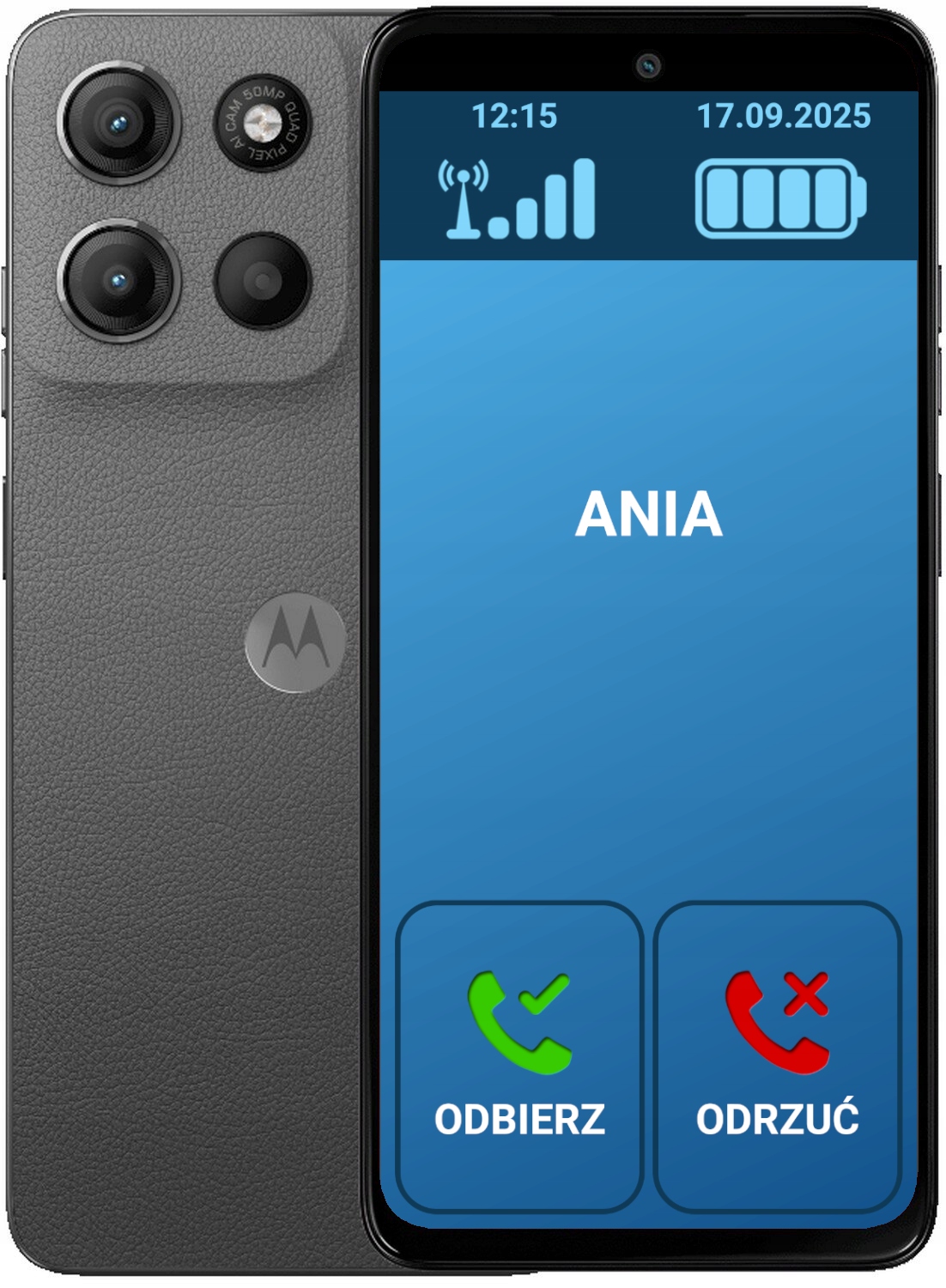 Smartfon Dla Seniora Motorola Moto G15 8 Gb 128 Gb 4G (lte) szary