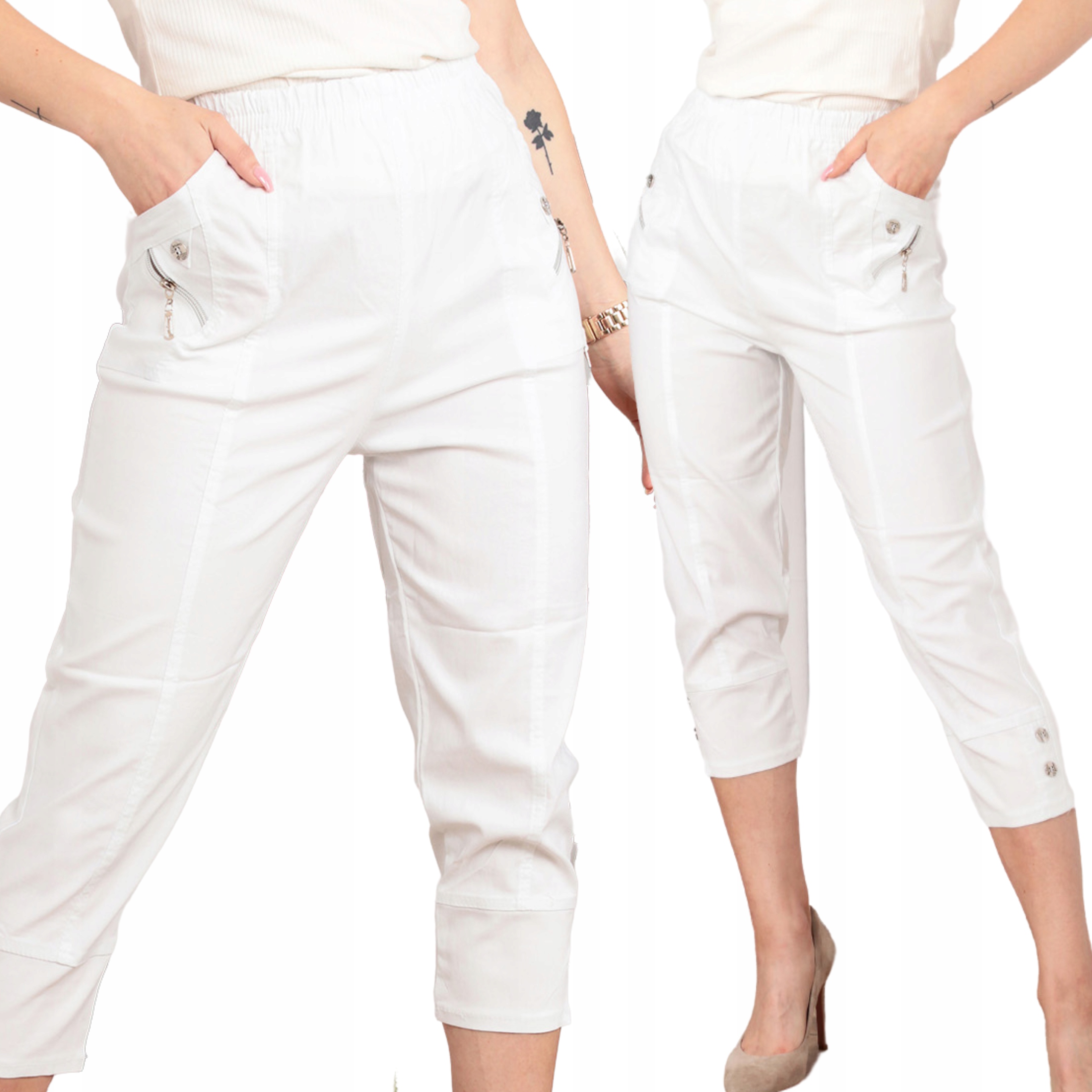 

Spodnie Rybaczki Guma Wysoki Stan 40 L 2042