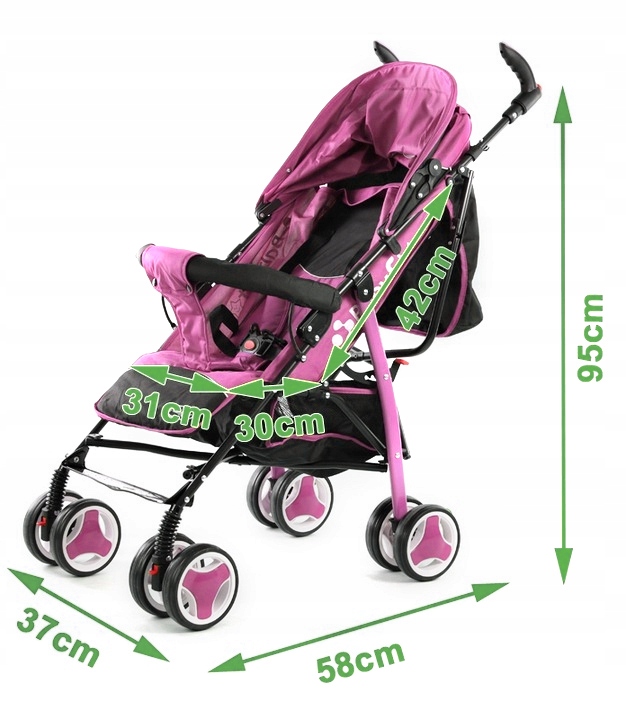 WÓZEK SPACEROWY SPACERÓWKA PARASOLKA + DODATKI - FOLIA OCIEPLACZ MOSKITIERA Model HN-100