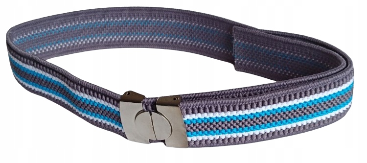 Pasek dziecięcy do spodni kolorowy z gumą SZARY