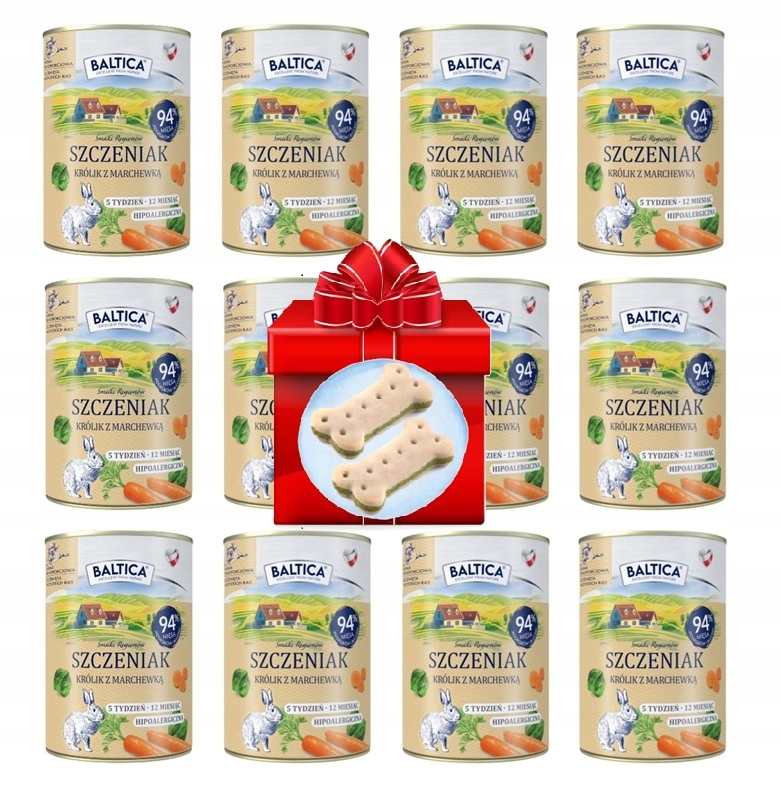 Baltica Puppy karma mokra dla szczeniąt królik z marchewką 12x400g