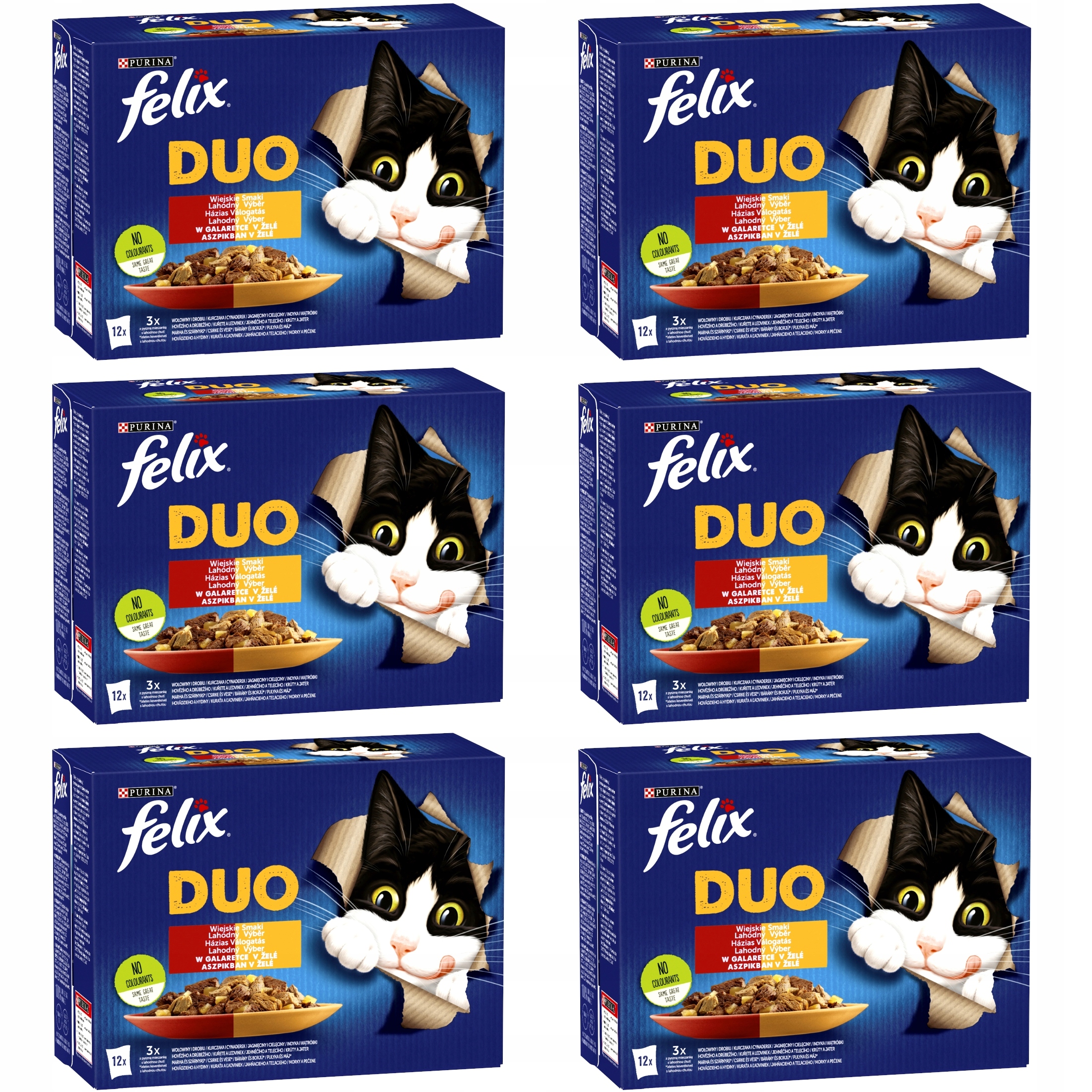 Levně Felix Fantastic Duo Krmivo pro kočky MIX Chutí V Želé 72 x 85 g