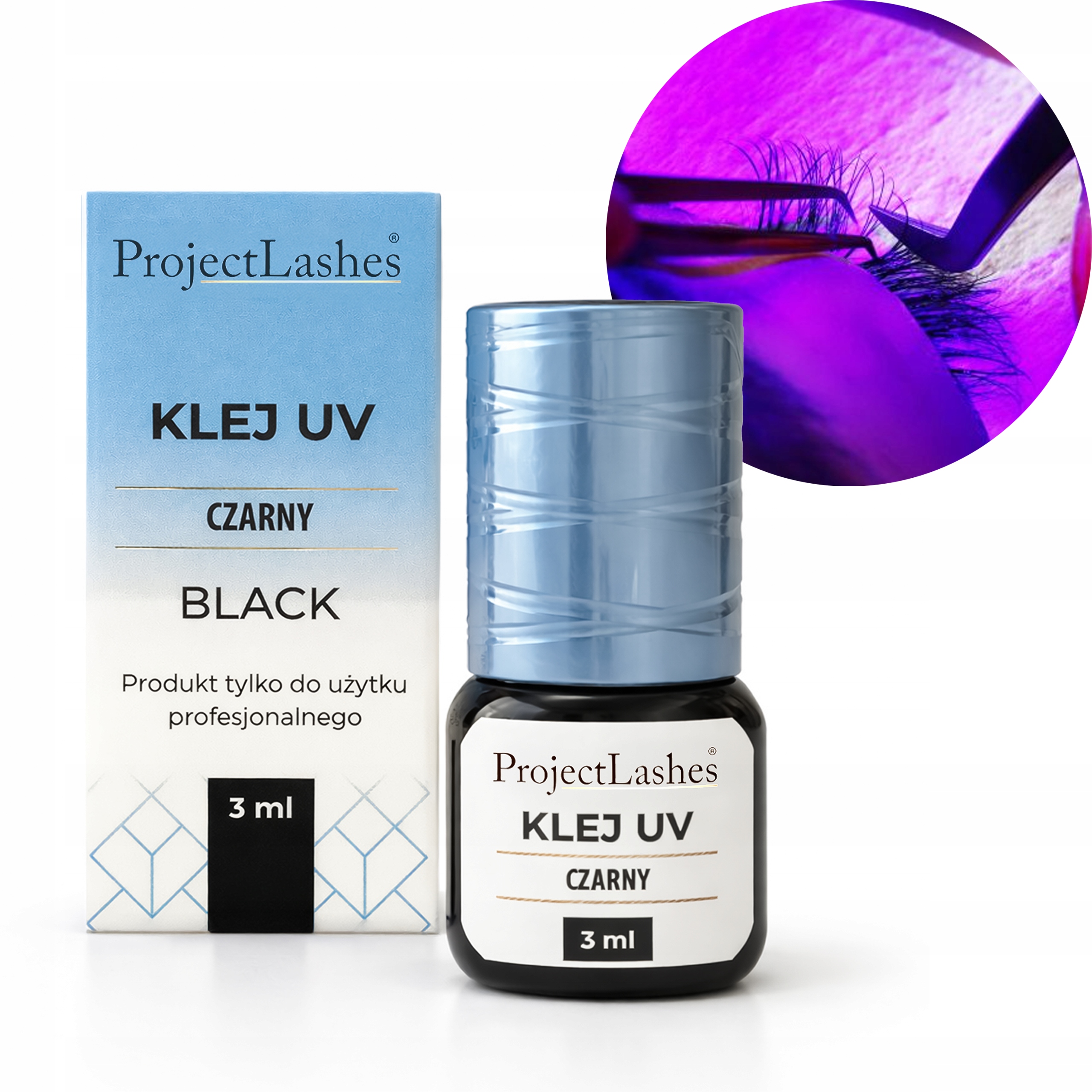 Klej Uv Do Przedłużania Rzęs Czarny 1–3 Sek ProjectLashes