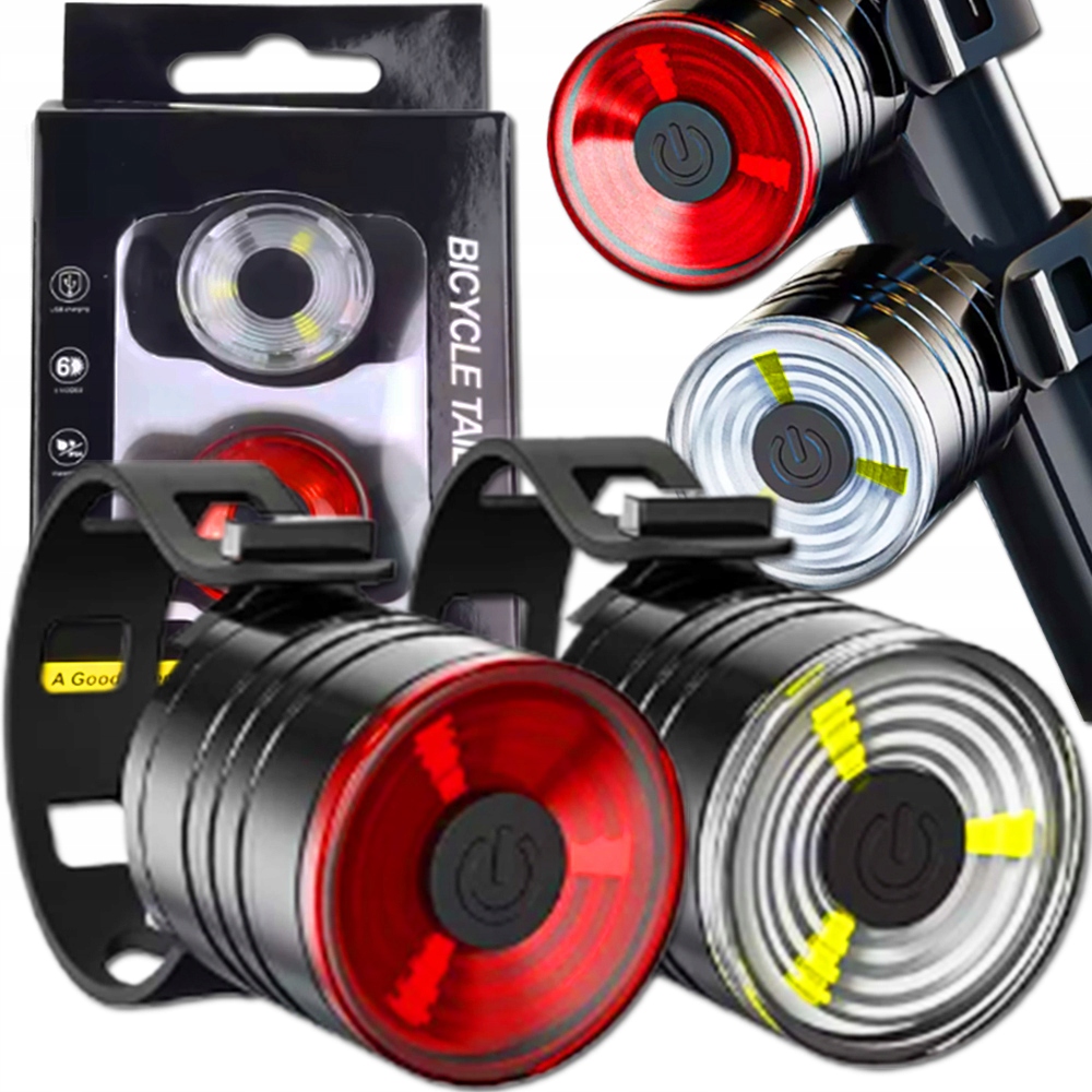 Lampka rowerowa przód tył Led Cob lampki komplet lampek 80lm CR2023