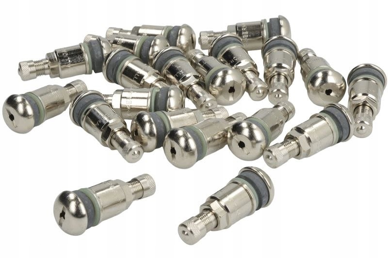 Kolesový ventil, kovový, strieborný, osobný, Clamp-in, dĺžka: 4 Alligator 9-512563