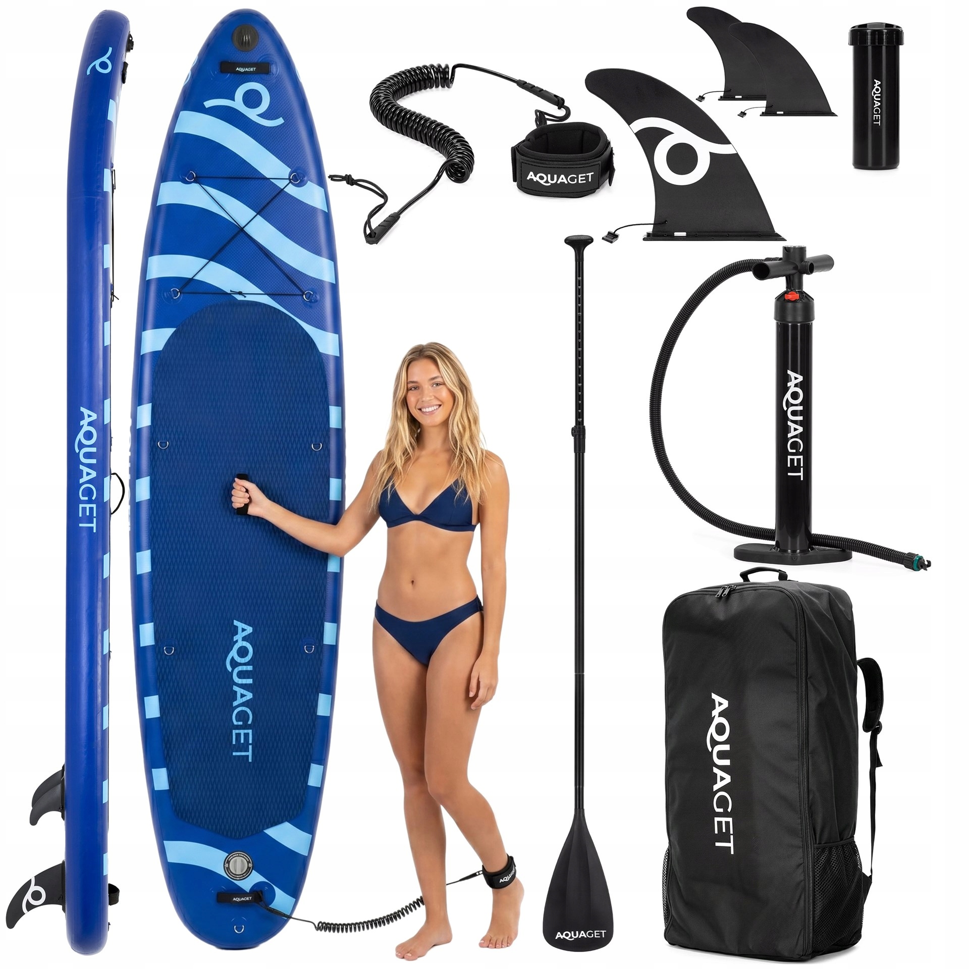 Deska Sup 350 Pompowana Do Pływania Paddle Stand Up Zestaw Akcesoria Wiosło