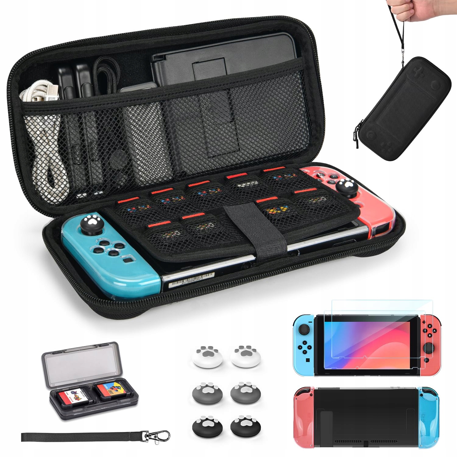 ETUI TWARDE XL NA KOLSOLĘ NINTENDO SWITCH OLED GRY KONTROLER PADY JOY-CON