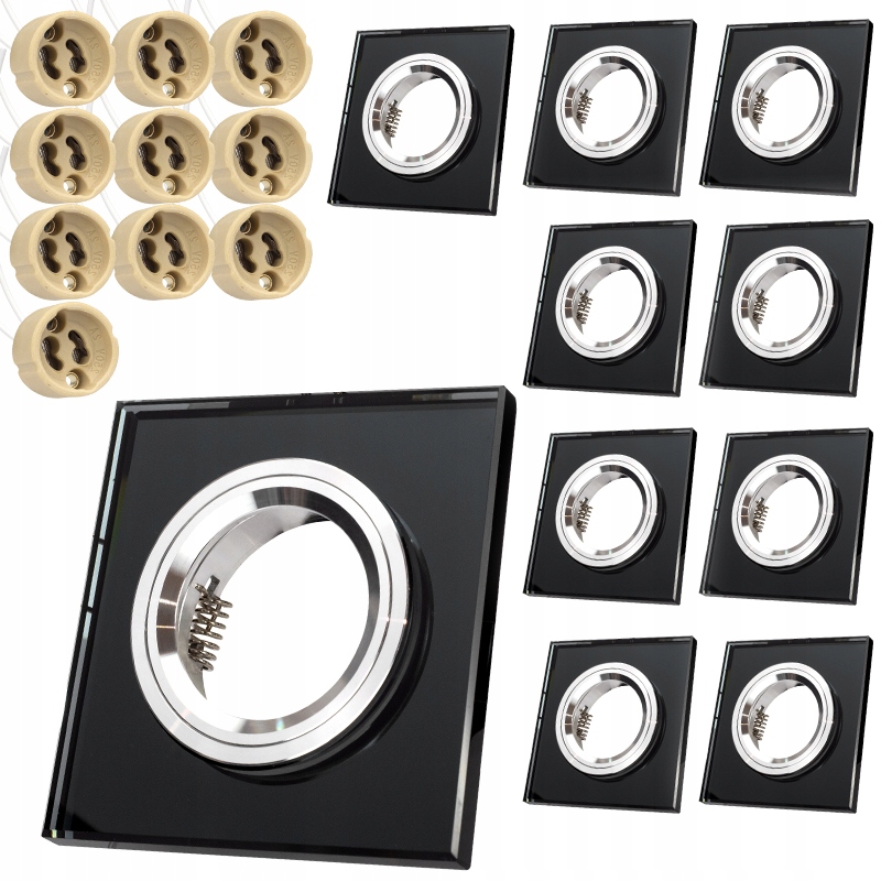10x Oprawa Szkło Sufitowa Halogen Lampka Oczko Żarówki Led GU10 Kryształ
