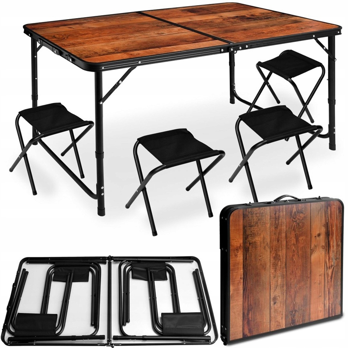 Rozkládací Zahradní Cateringový Stůl Turistický Banketový 120 cm