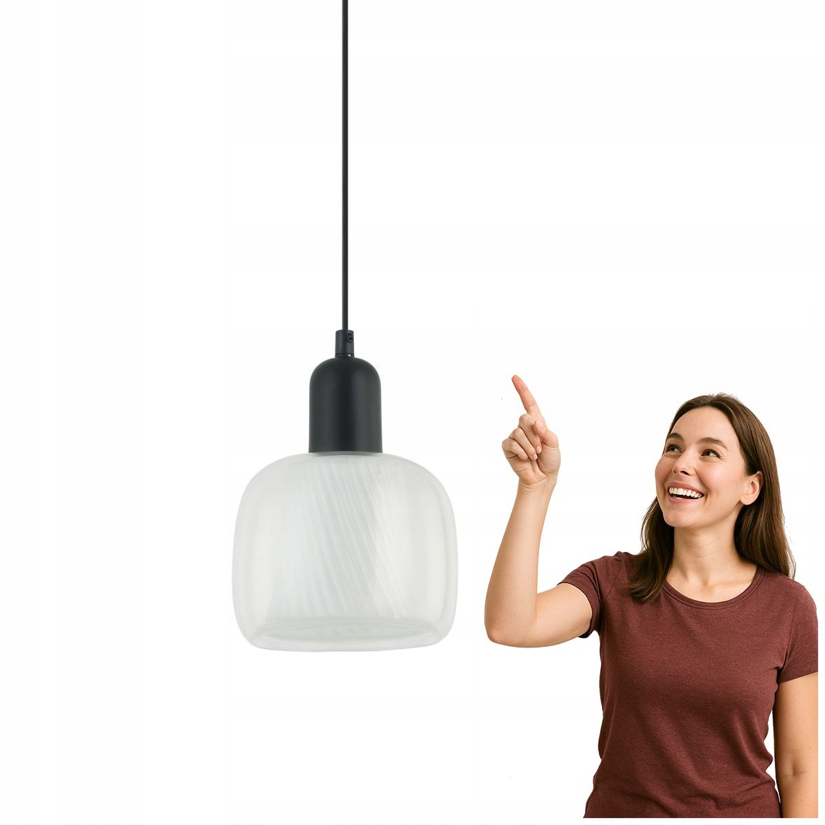 Závěsná lampa Lamezia PND-67594-1-BK+CL Italux