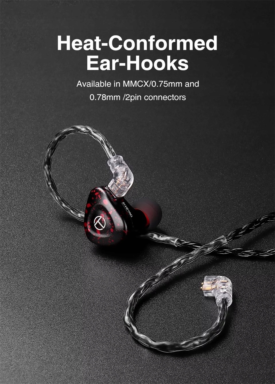 Kabel C-pin 3,5mm 16 żył OCC Silver KZ ZS10 ZSN Kolor dominujący srebrny/szary