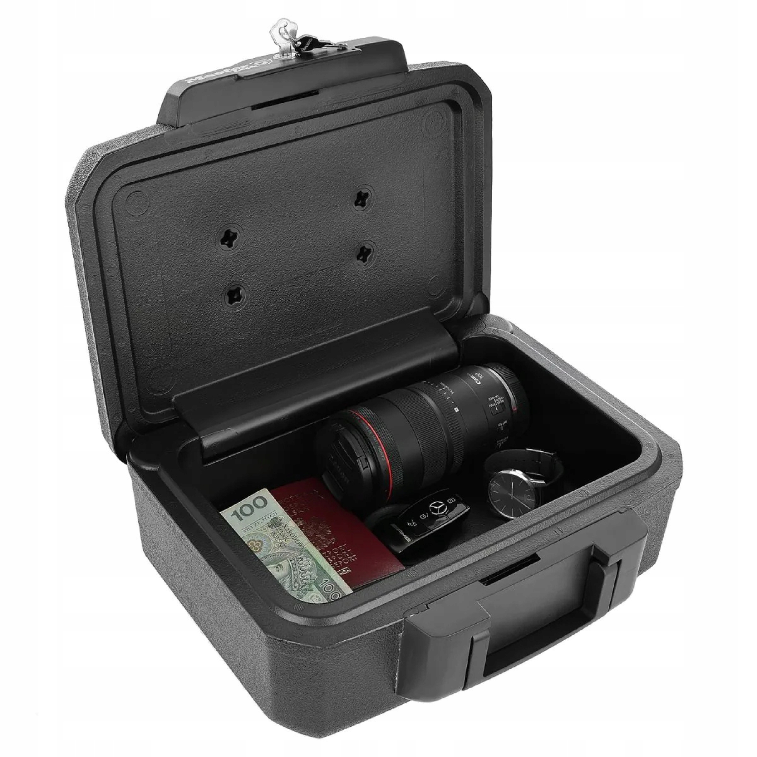 Kasetka na klucz ognioodporna skrzynka Master lock L1200 czarna 5 l