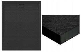 Sprchová Vanička Obdélníková 100 x 80 Černý Kompozit Viva