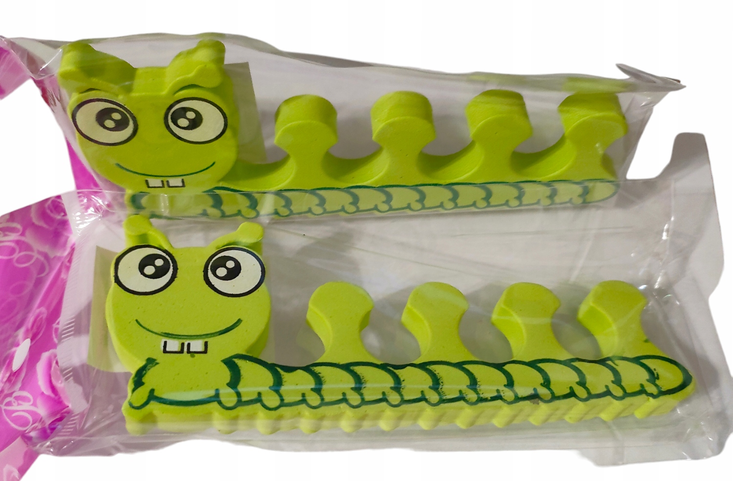 Separator DO PAZNOKCI na palce stóp gąsiennica stonoga do pedicure robaczek