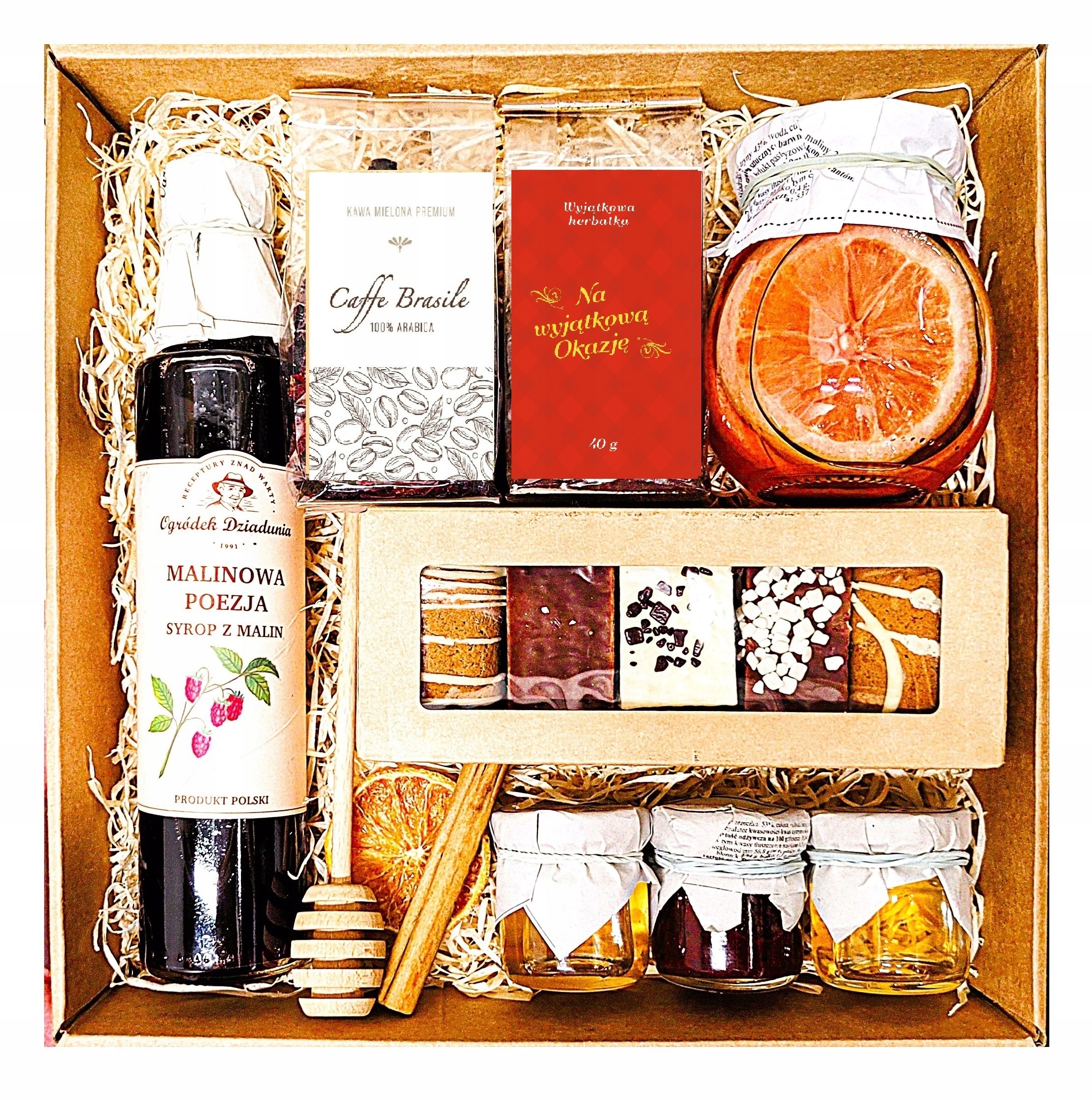 Dárkový Koš Dárek Sirup Perníky Malinový Sirup Čaj Káva