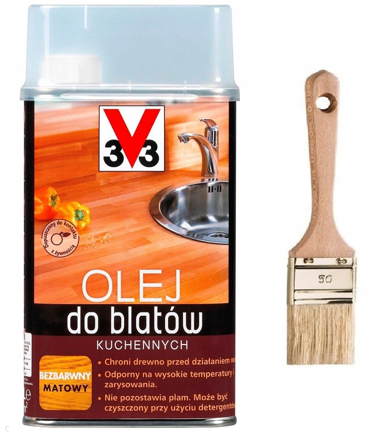 

V33 Olej do Blatów Kuchennych 0,5L Bezbarwny 3v3