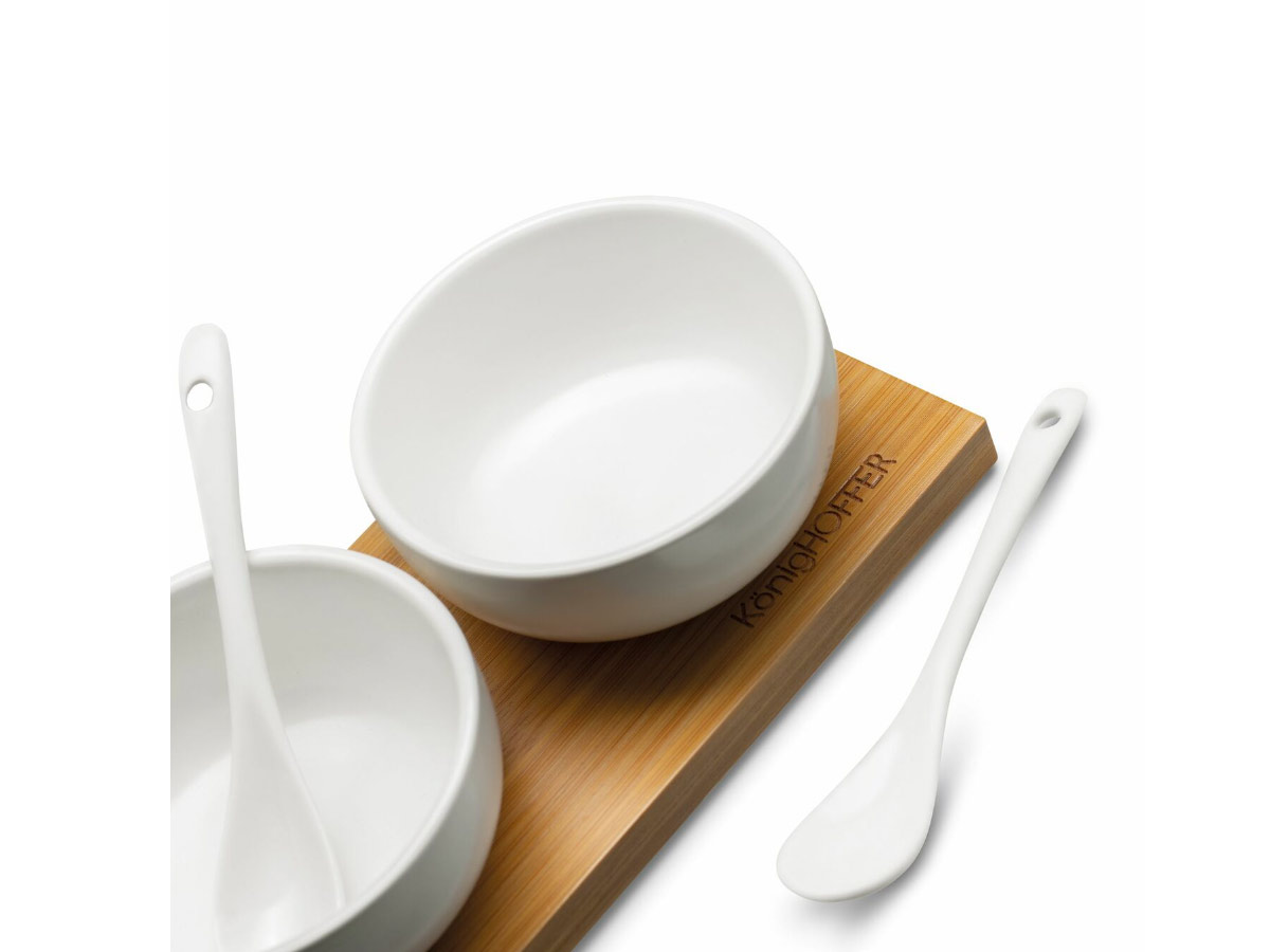Zestaw 3 białych misek do dipów 160 ml KONIGHOFFER Linia Porcelana NBC