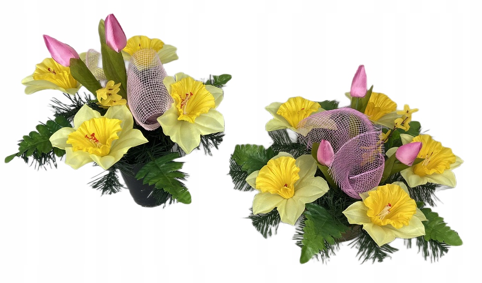 

Stroik Wielkanocny Na Cmentarz grób Zestaw wazon