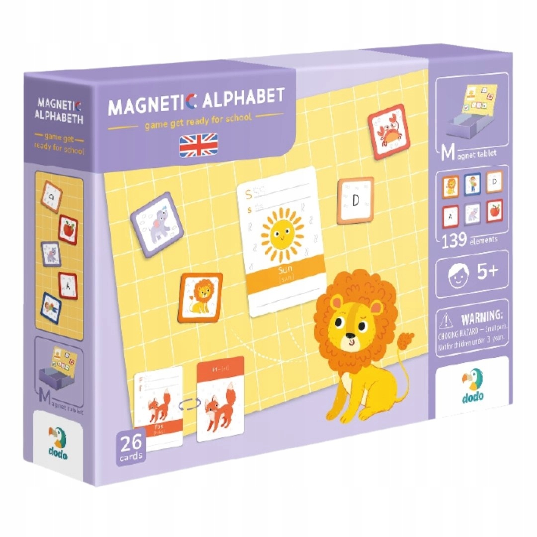 GRA MAGNETYCZNA EDUKACYJNA "ALFABET" MEGA ZESTAW NAUKA POPRZEZ Z Wiek dziecka 3 lata +