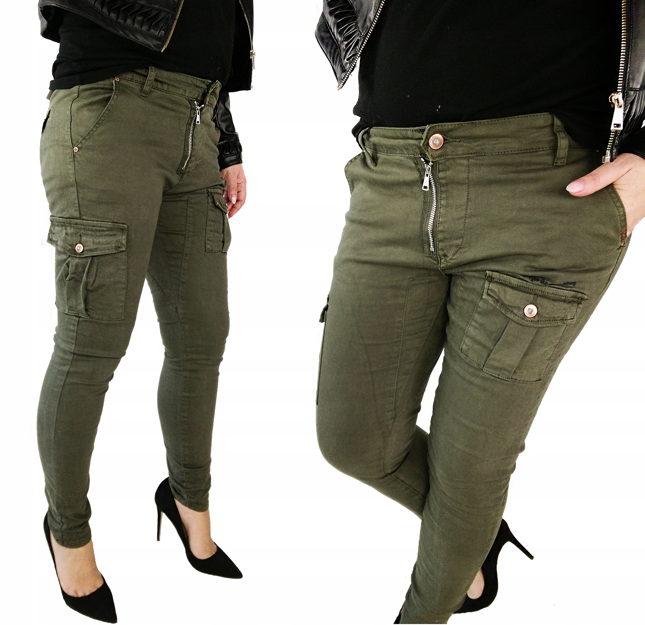 

Miękkie Wygodne Jeansowe Bojówki XL 42 Khaki