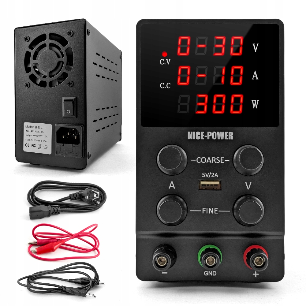 Laboratórny servisný napájací zdroj 30V 10A Nastaviteľný presný Usb CC CV