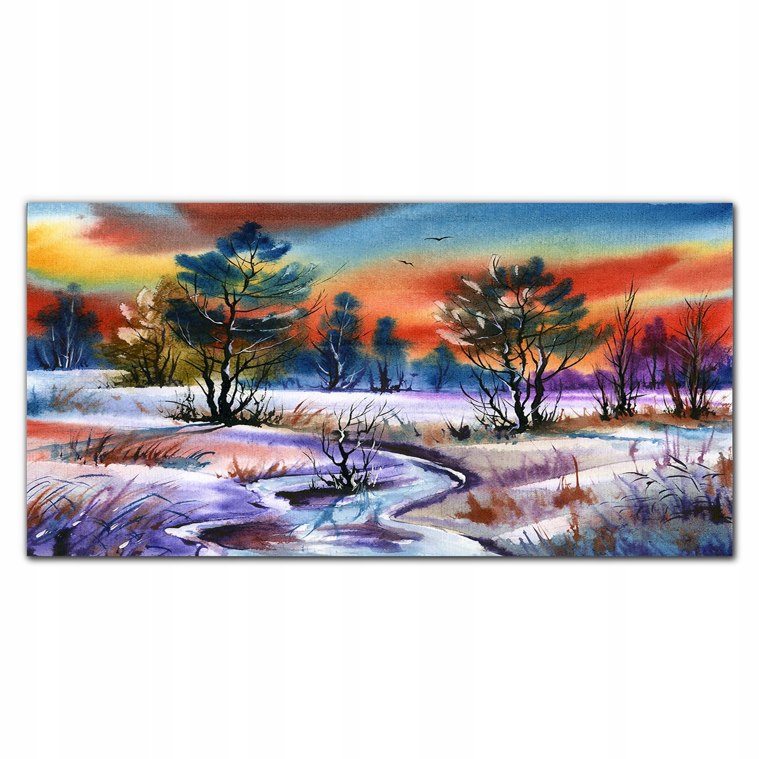 

Panel szkło hartowane Malarstwo zima drzewa 100x50
