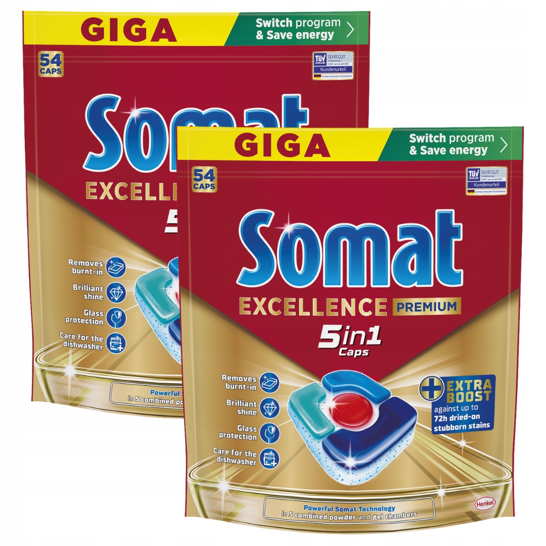 Kapsułki do zmywarki Somat Excellence 5w1 2x 54szt