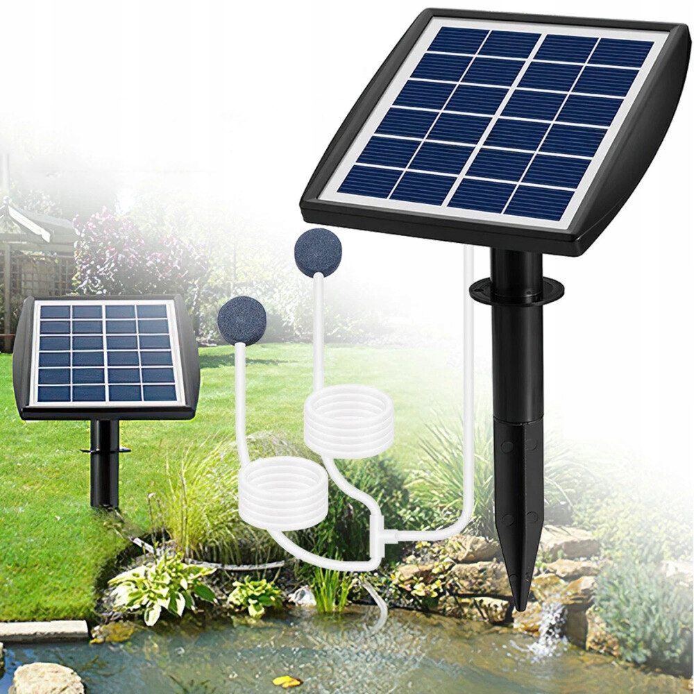 Napowietrzacz solarny do oczka stawu pompka powietrzna 2 tryby pompki powie