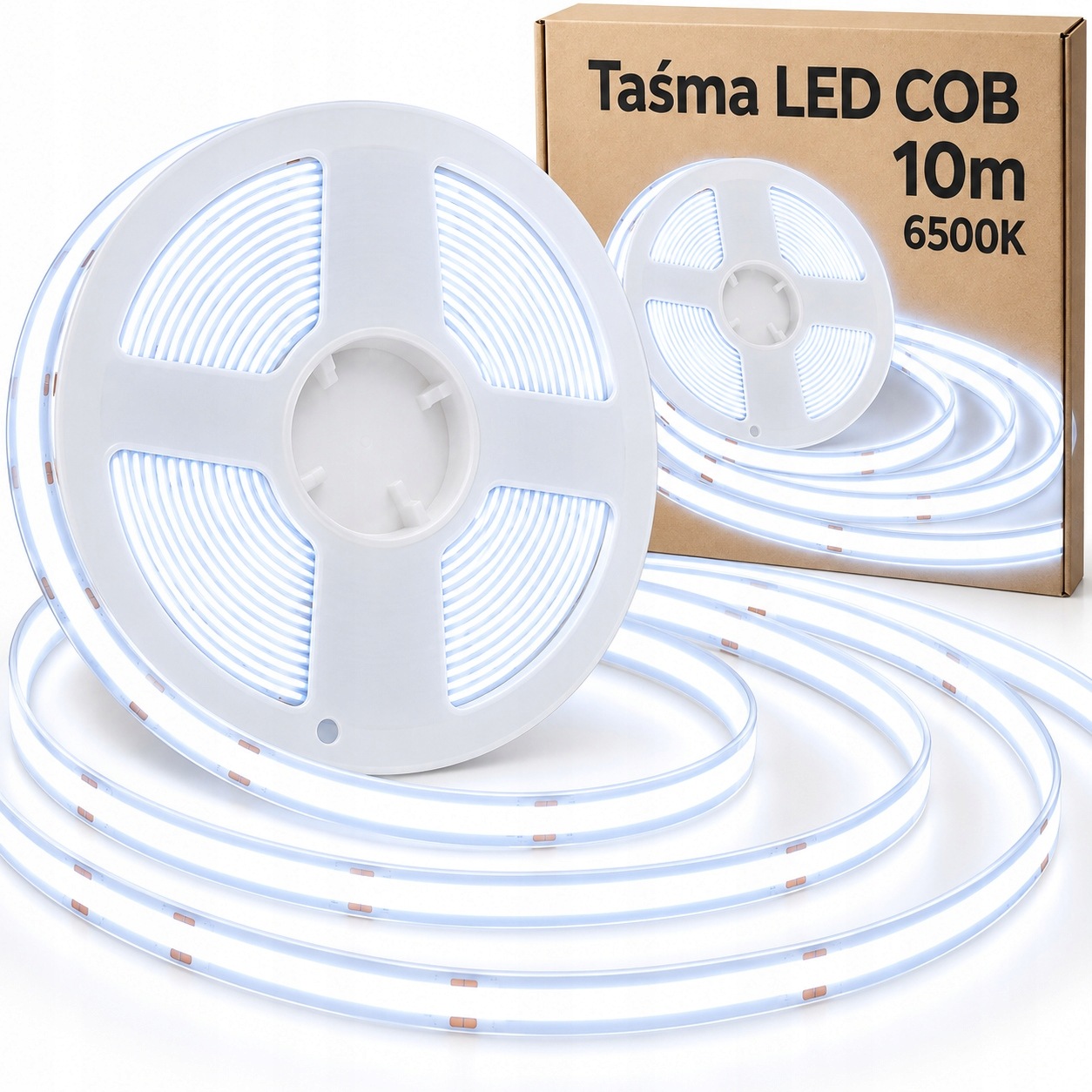 Studená bílá Led páska Cob 10 m pro podsvícení nábytku polic a interiérů 6500K