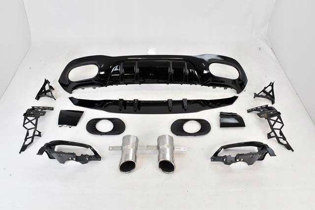 MERCEDES A-KLASA W177 HATCHBACK DYFUZOR 35 AMG + WYDECHY CZARNE Producent części Inny