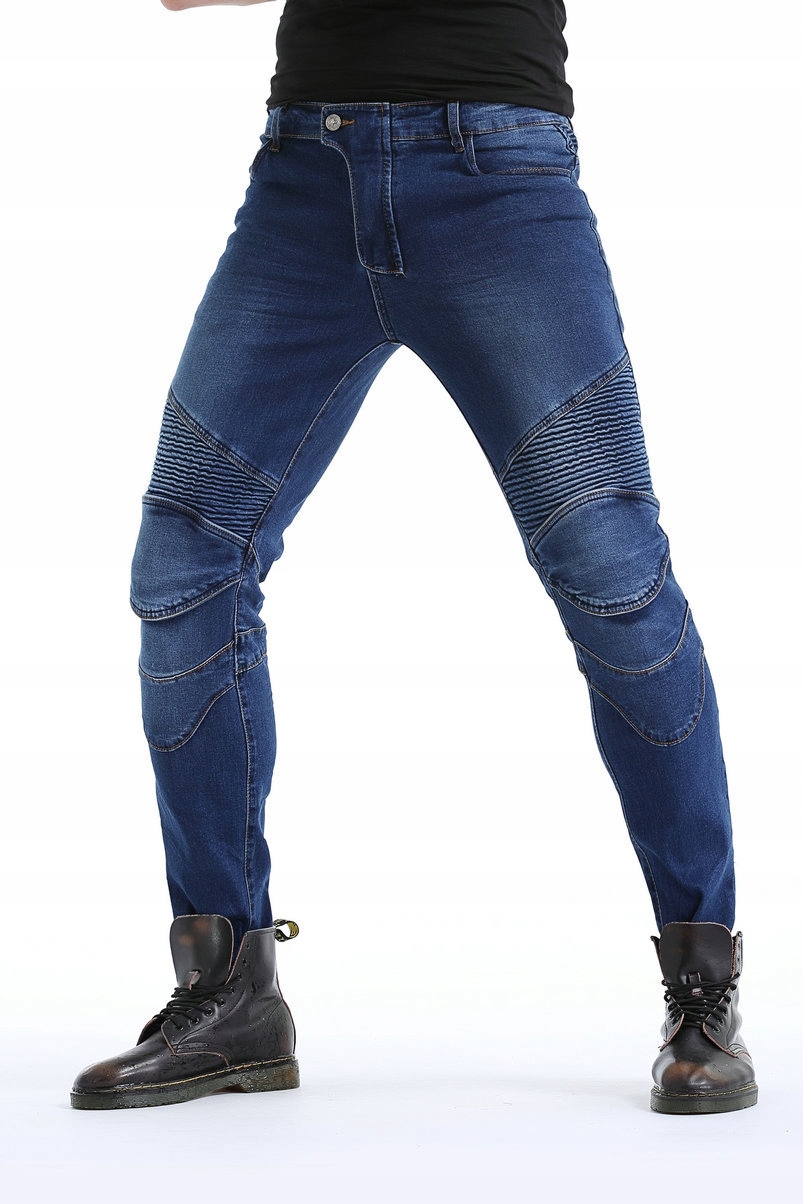 SPODNIE MOTOCYKLOWE BOJÓWKI MĘSKIE JEANSY KEVLAR Rozmiar XL