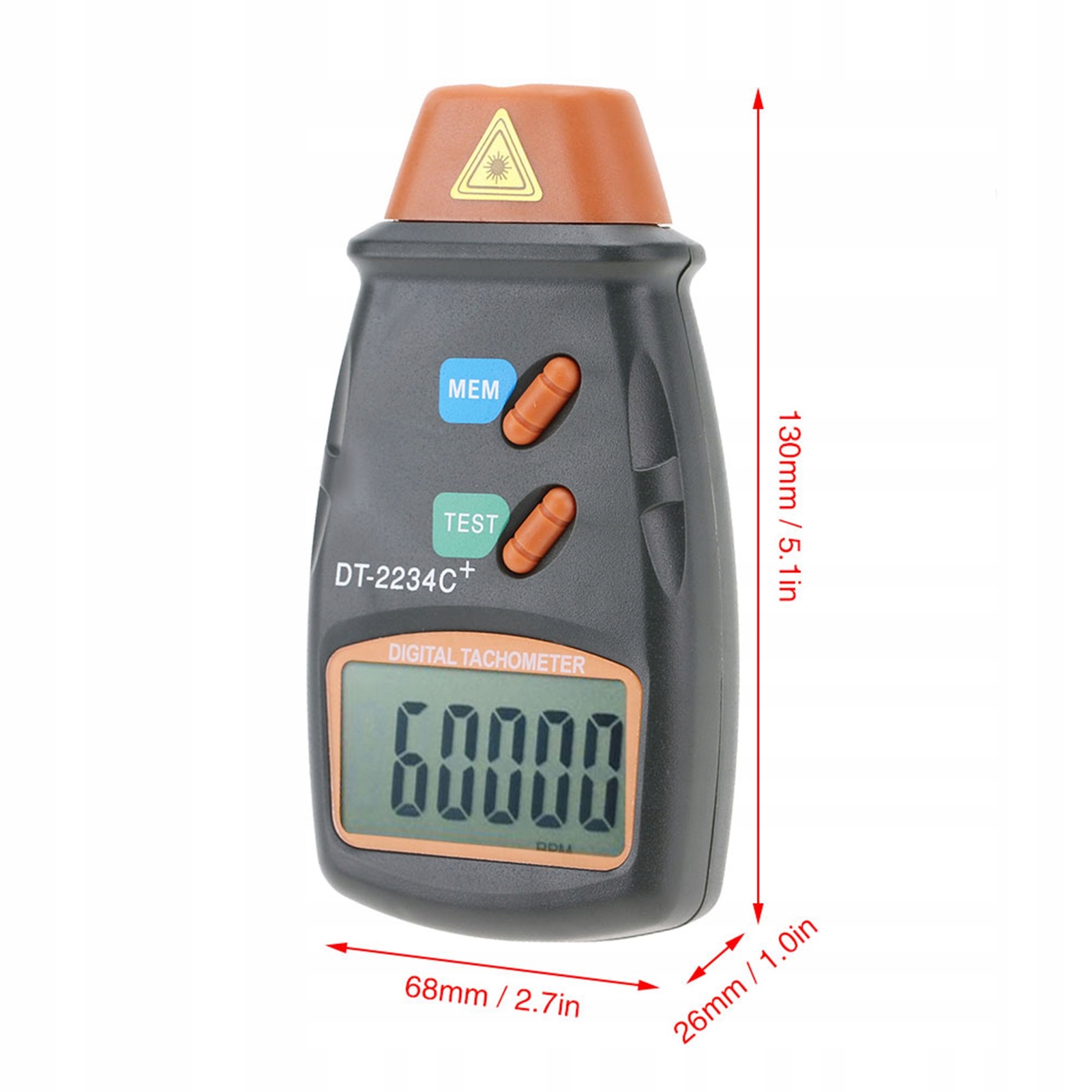 TACHOMETR LCD MIERNIK OBROTÓW RPM POMIAR OPTYCZN Model SF_CJ_18914