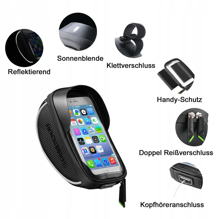 Torba Na Rower ROCKBROS 010-4BK Uchwyt na telefon Materiał dominujący tworzywo sztuczne