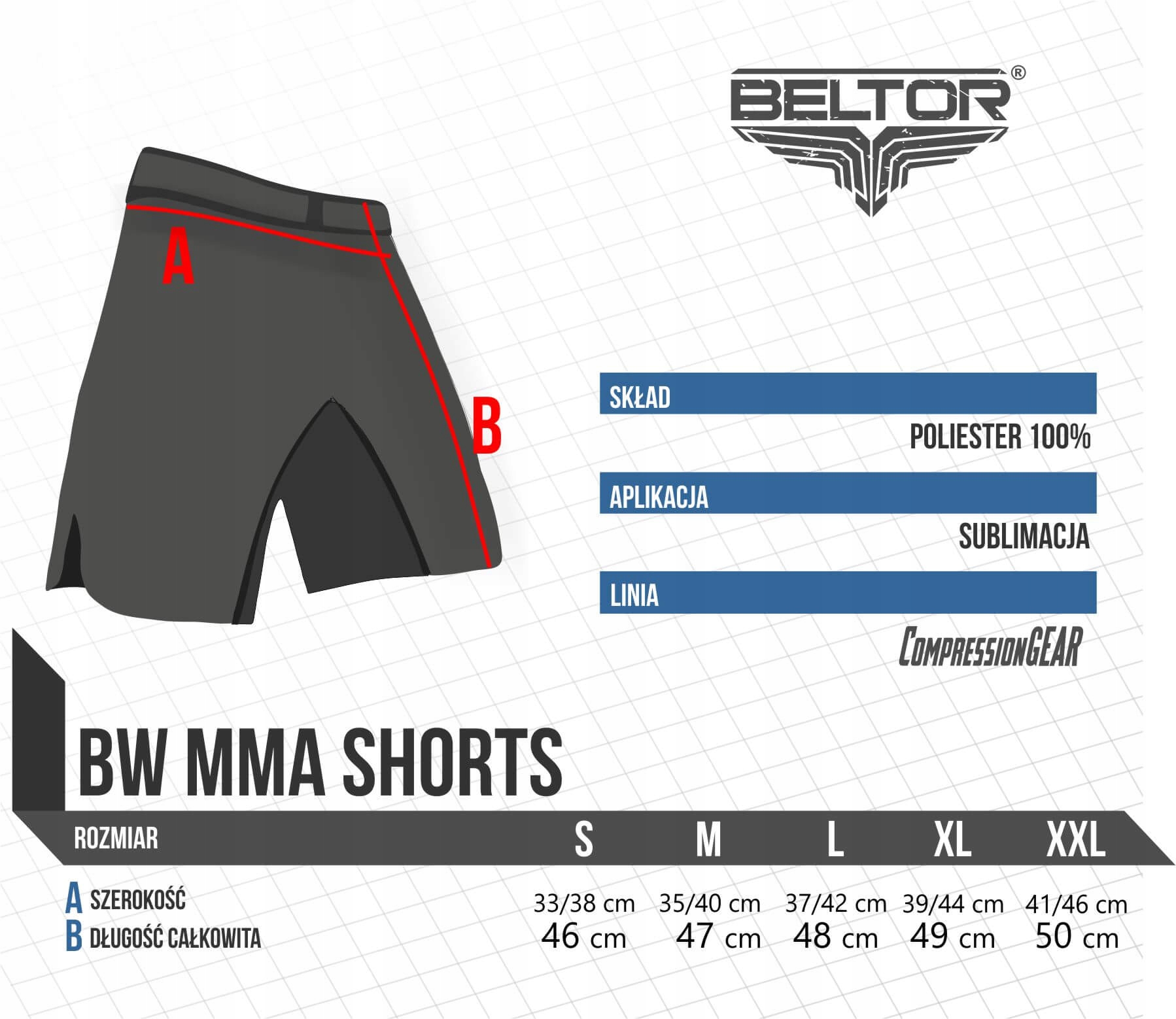 Beltor - Spodenki treningowe MMA Army Shorts XL Kod producenta B0999