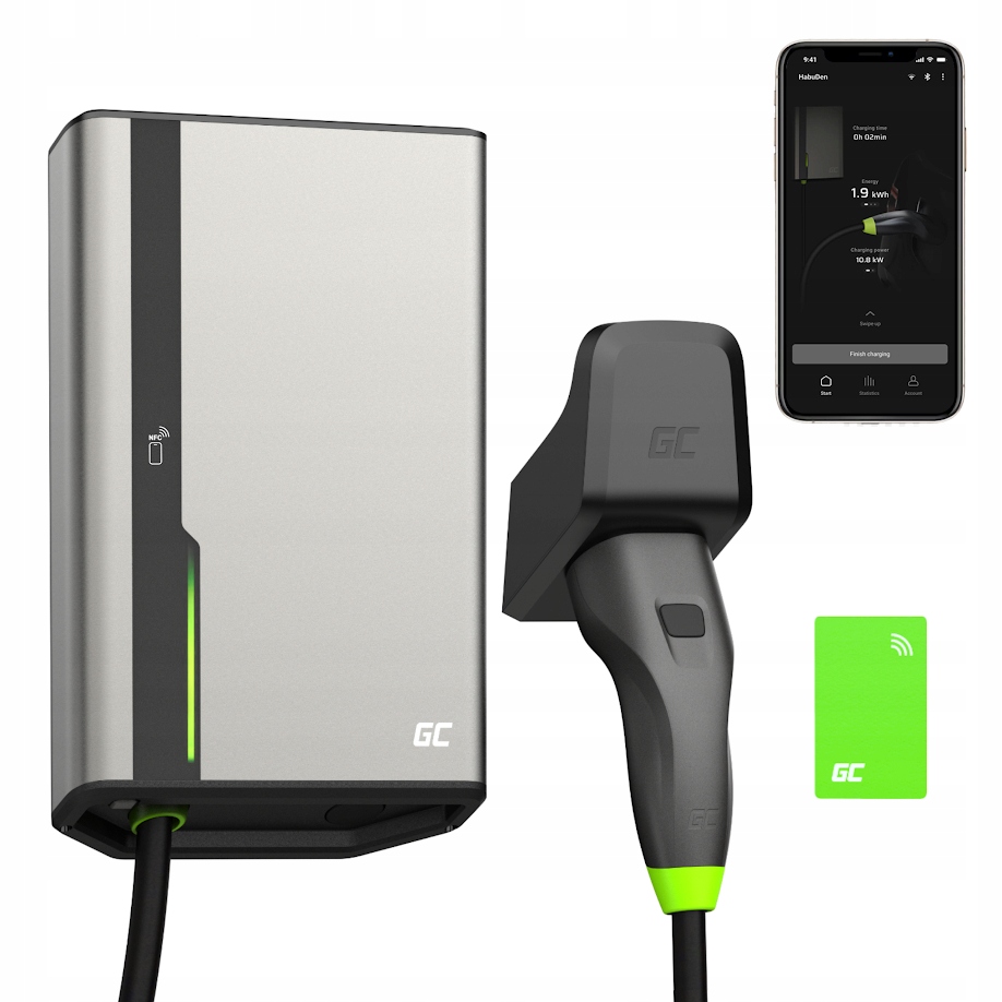 Wallbox Gc HabuDen Nabíjačka Ev 11 kW 22 kW 7,5 m Typ 2 Aplikácia Bt WiFi Nfc