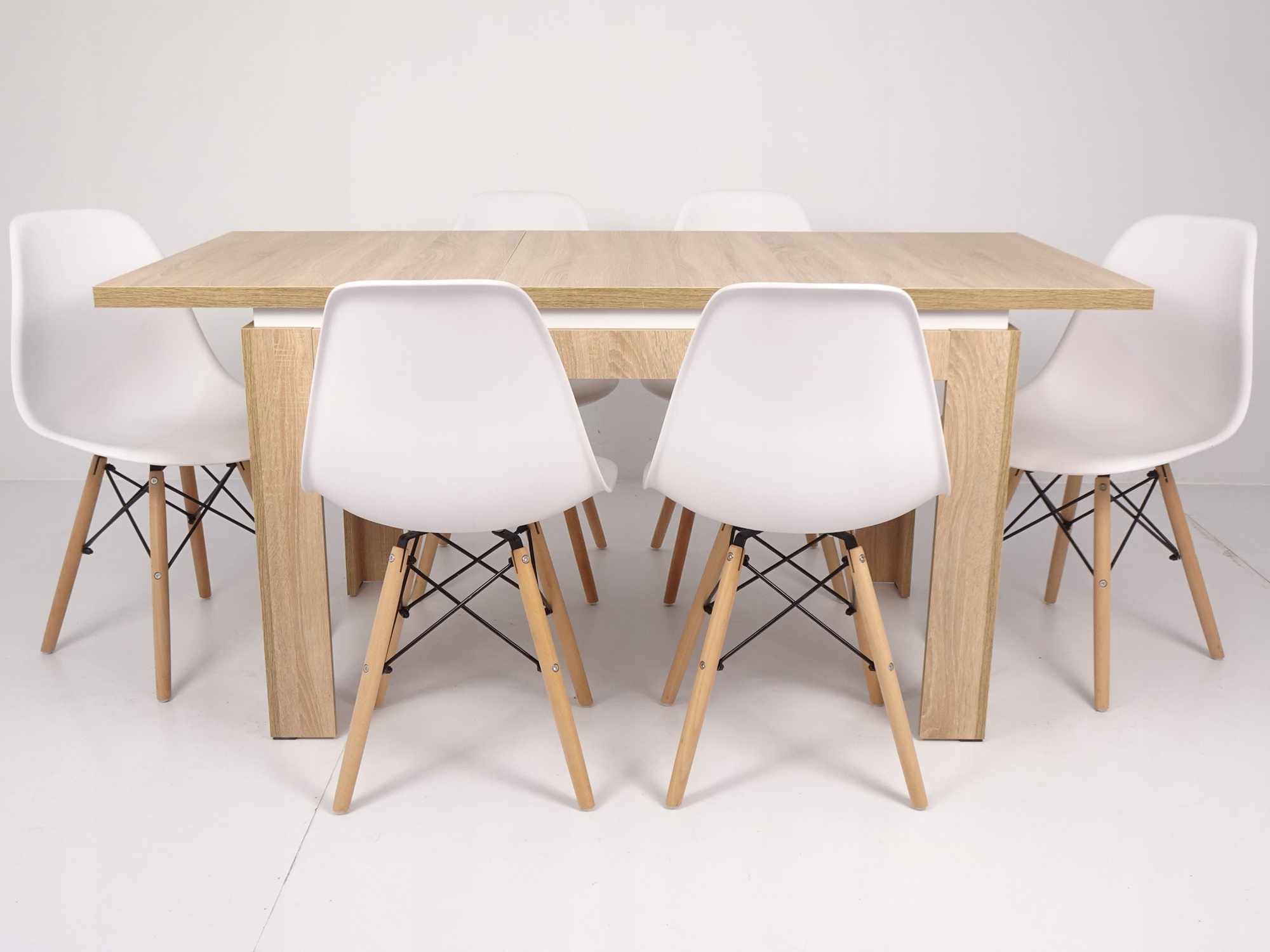 Skandynawski zestaw STÓŁ SONOMA 6 krzeseł KUCHNIA Szerokość stołu 80 cm