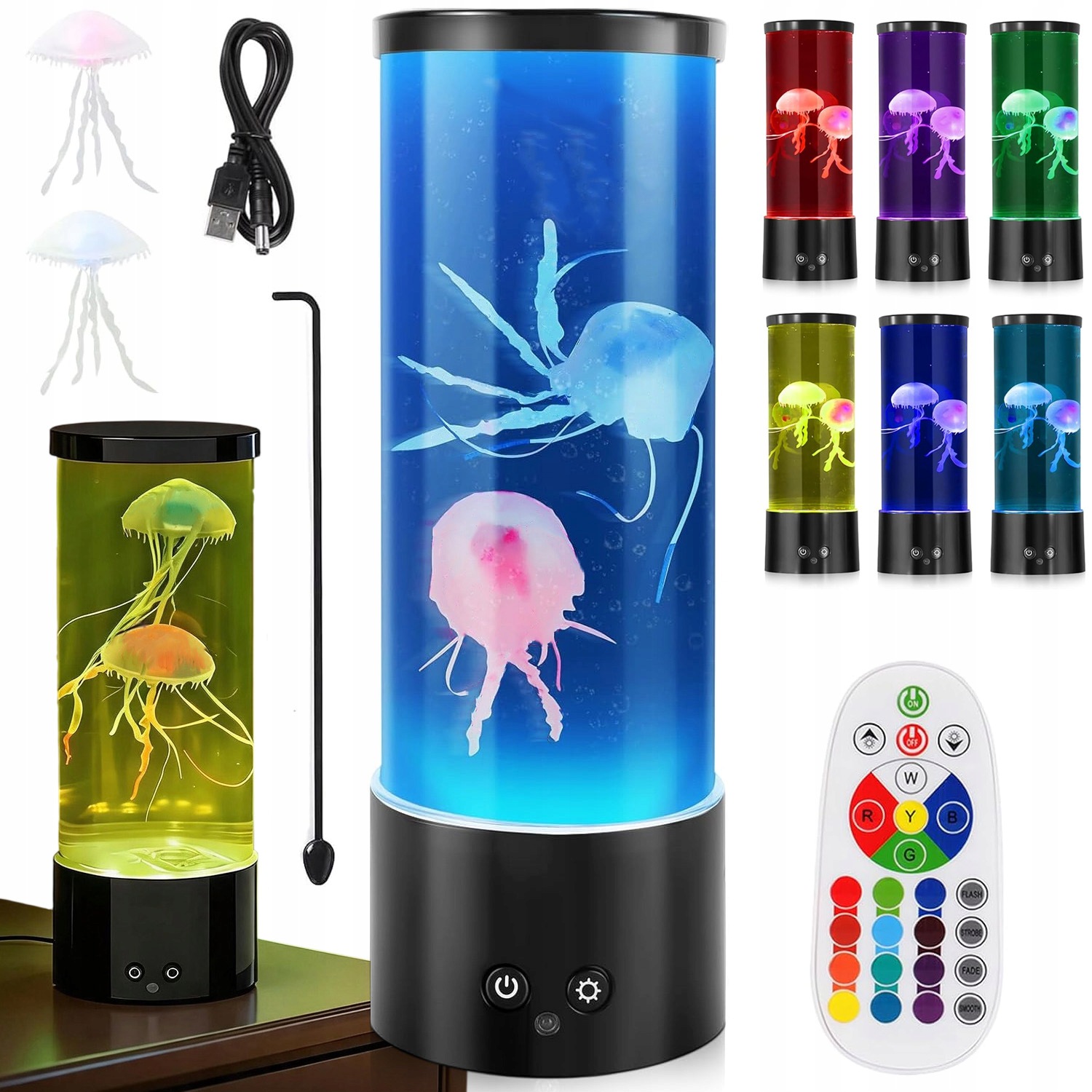 Noční Lampa Pro Děti Lampa Měnící Barvu Lávová Lampa S Usb Medúzami