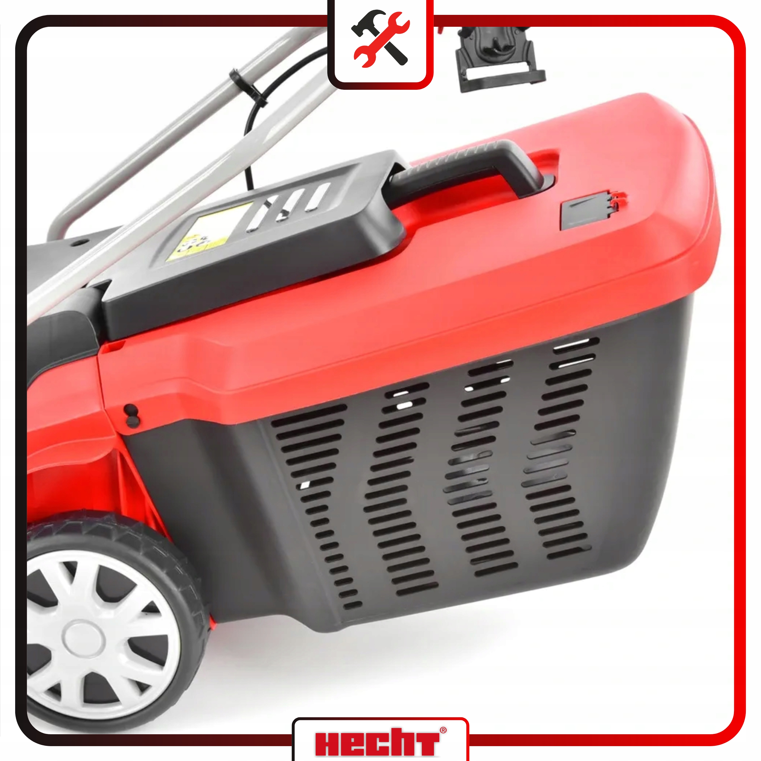 KOSIARKA ELEKTRYCZNA DO TRAWY MOC 1600W SZEROKOŚĆ 38CM KOSZ 45L HECHT 1638R Marka Hecht