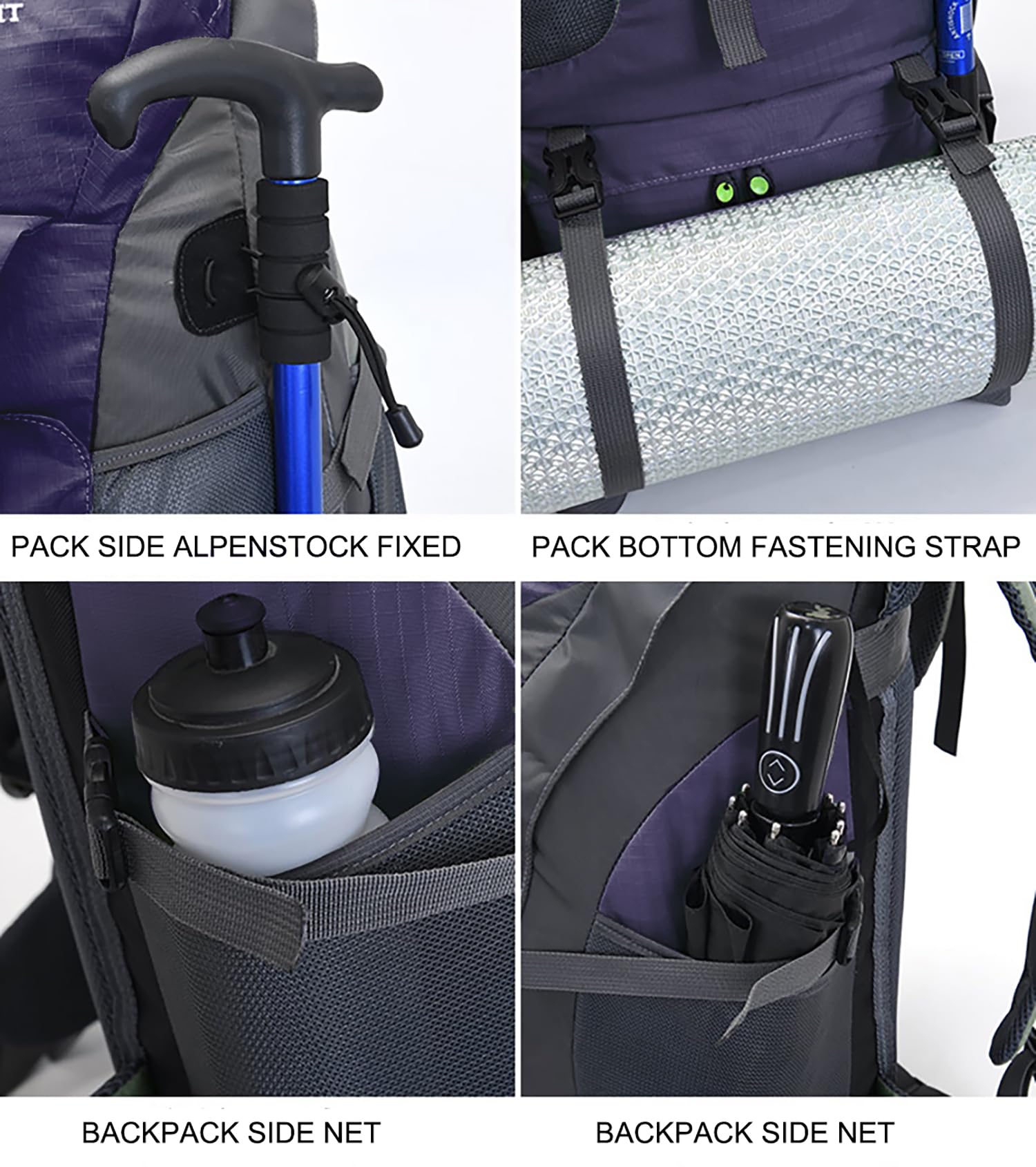 BSEASH 50L Lekki Wodoodporny Plecak Turystyczny Outdoor — miniatura 3