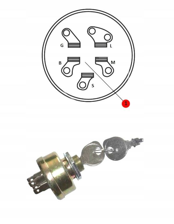 STACYJKA 5-PIN 3-ST HONDA HF 2114 2315 2415 2417 VIKING MR 380 385 MT 540 Typ stacyjka