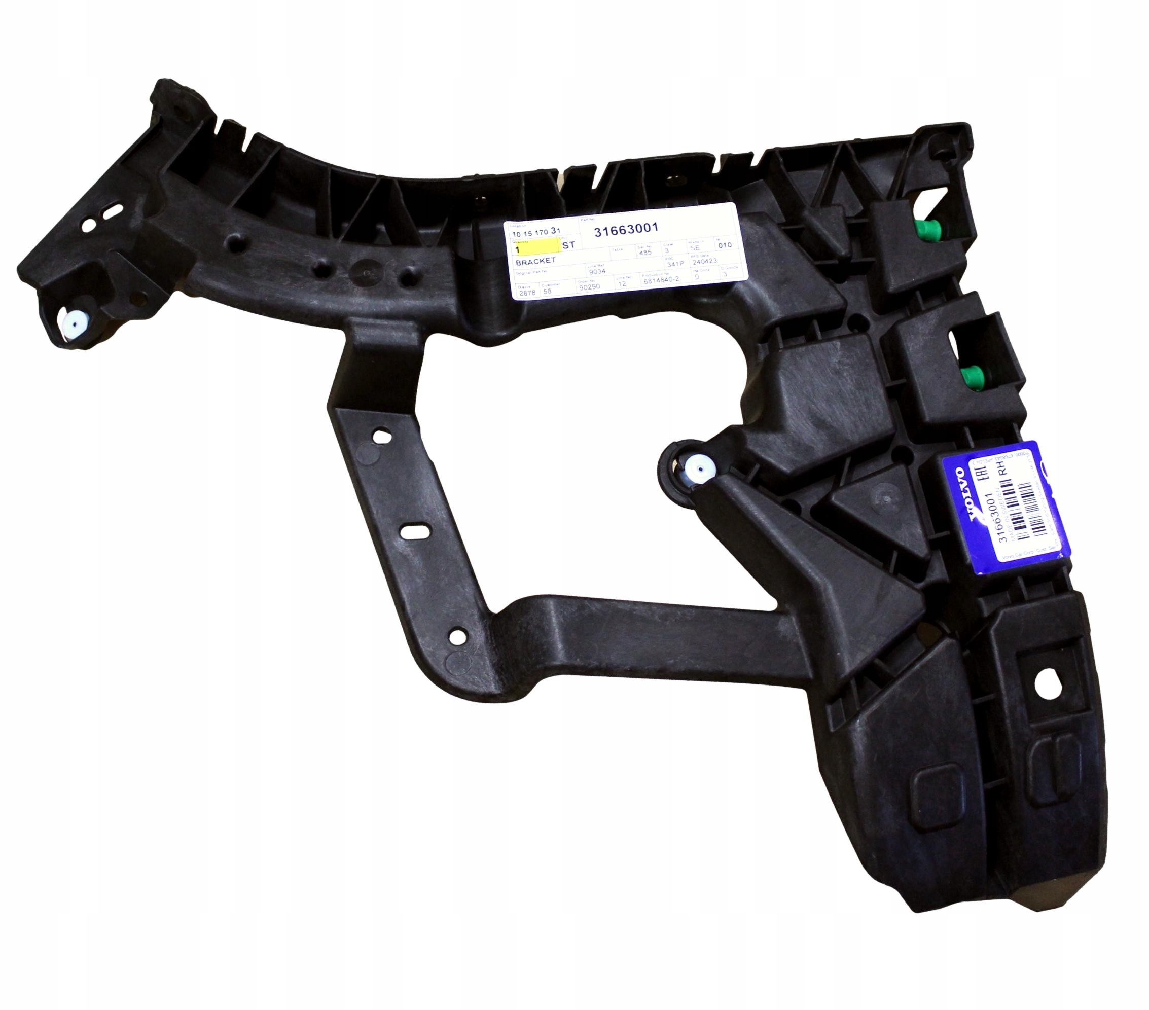 Volvo S60 III pravý kluzák upevnění nárazníku zadní Oe 31663001