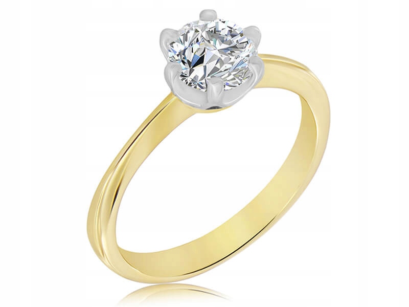 Prstýnek s diamantem 14K zlato 585 zásnubní r35 laboratorní kámen