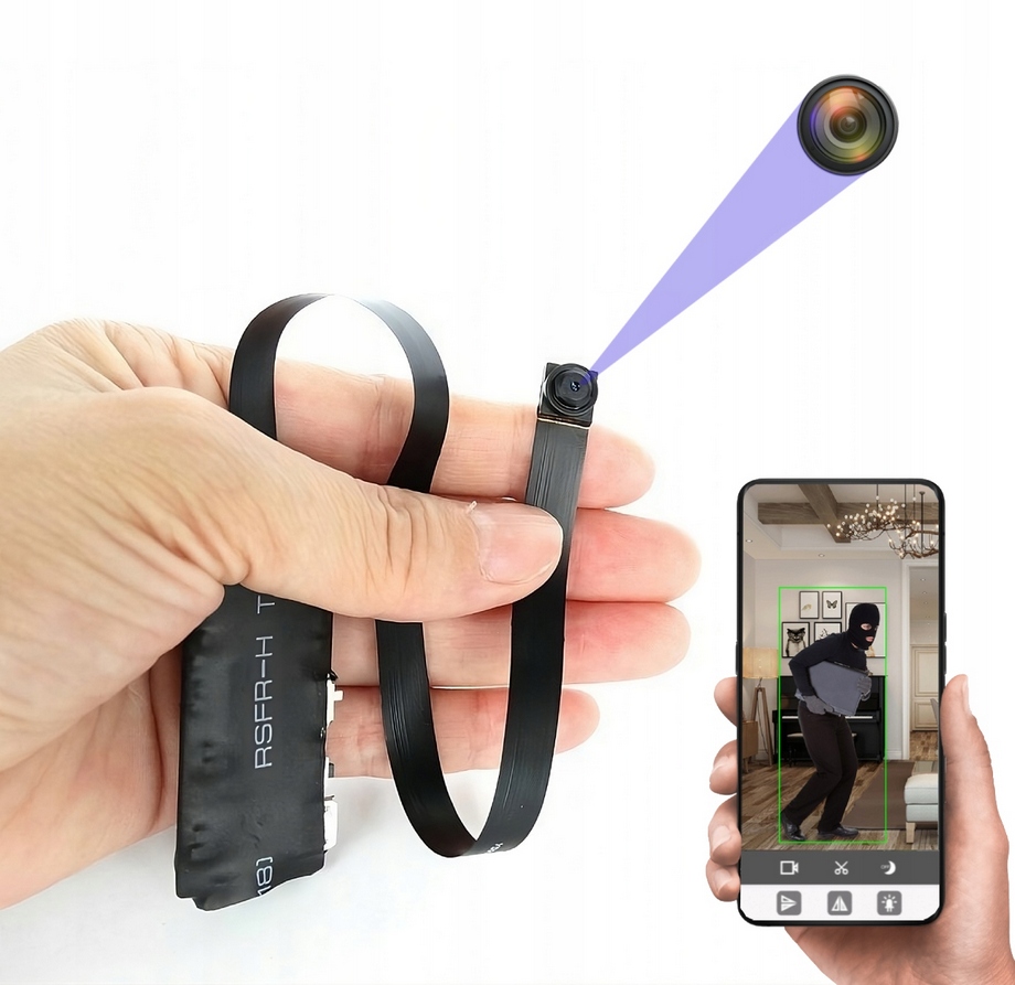 Mini Špionážní Kamera Flexibilní Wifi Jako Tlačítko Aplikace Detekce Pohybu