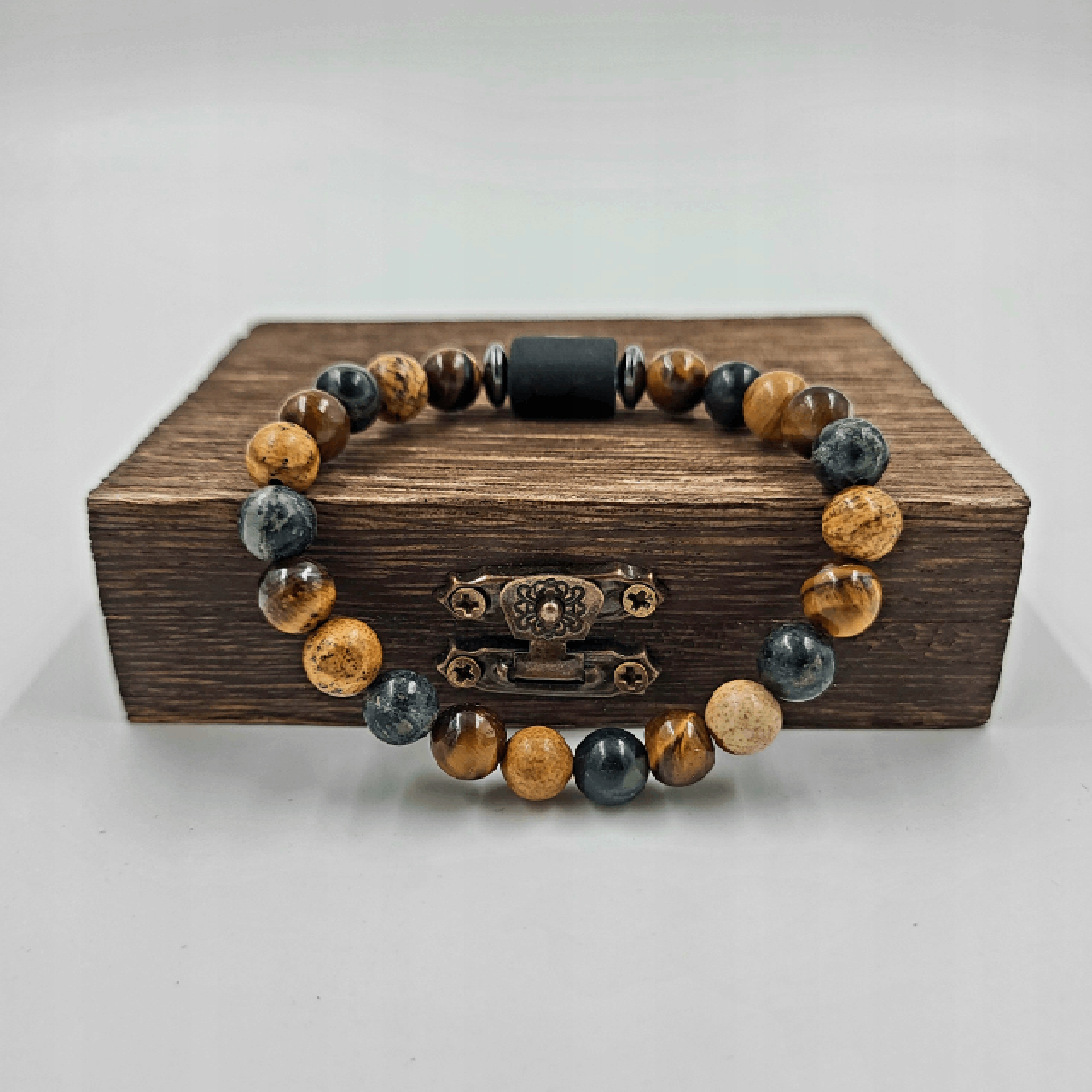 BRANSOLETKA MĘSKA ZNAK ZODIAKU Z KAMIENI NATURALNYCH, KOZIOROŻEC Marka Inna marka