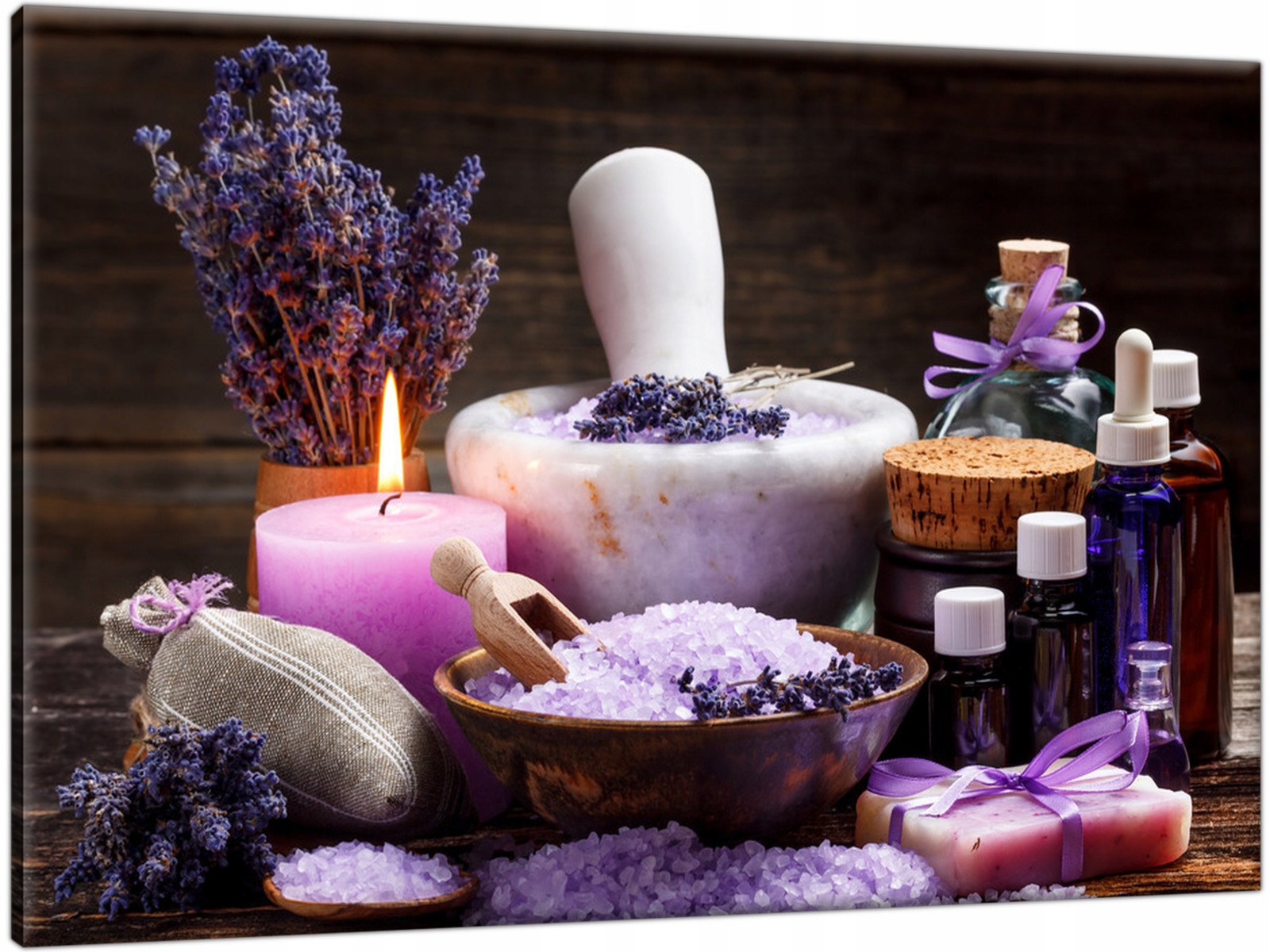 

Tryptyk Lawenda Spa 90x60 Obraz do salonu Spa